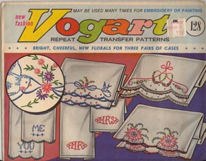 vintage Vogart hot iron on transfers, pillowcases to embroider embroidery  transfer lot